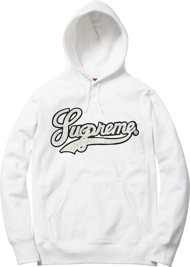 Studded Leather Script Hooded Sweatshirt view 2